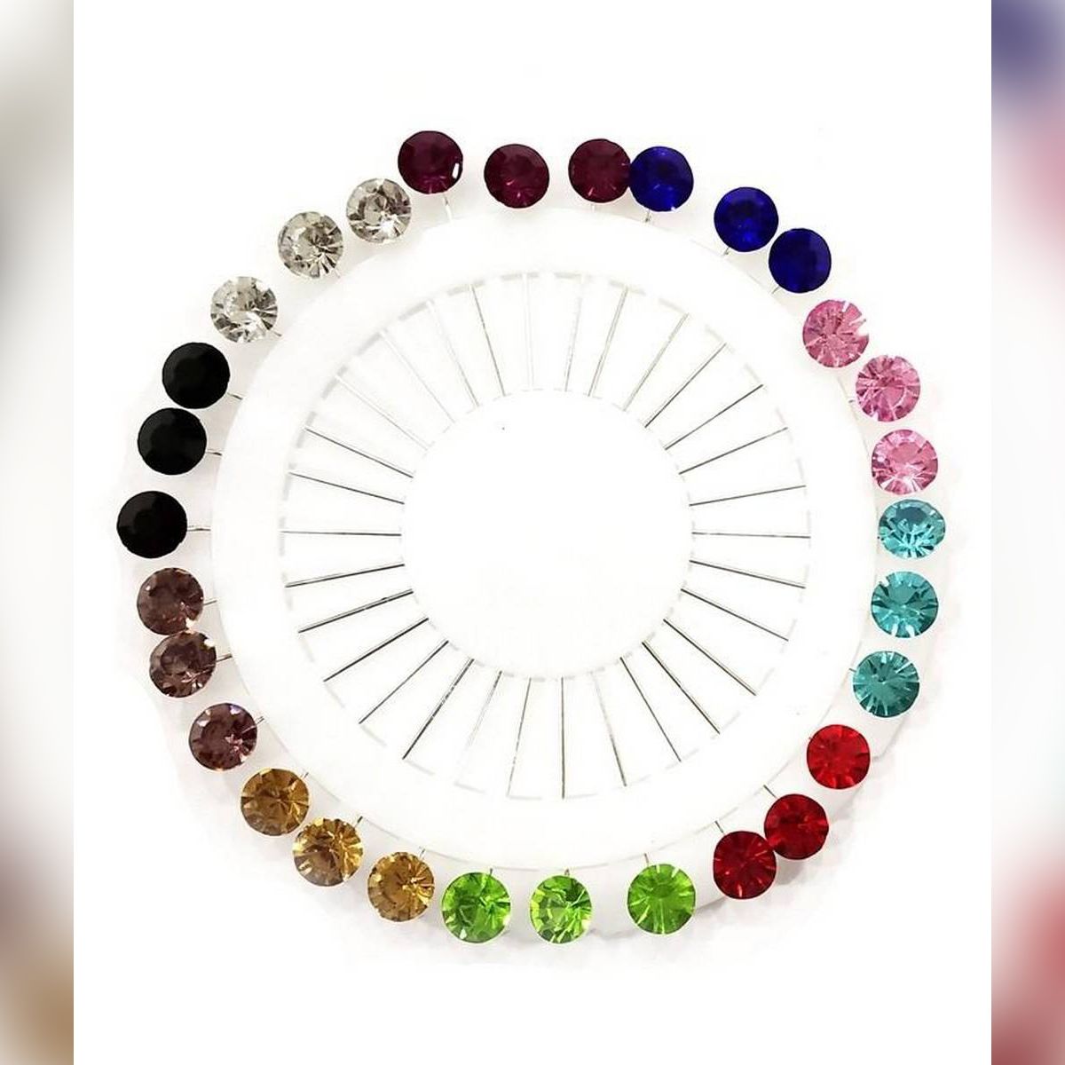 CRYSTAL HIJAB PIN - 10 PCS
