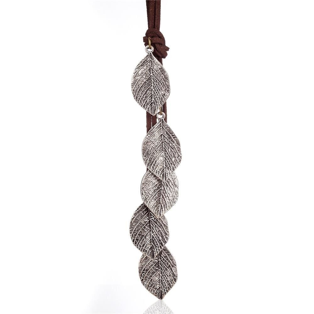 Long Necklace Women Jewelry Vintage multi Leavies necklaces & pendants Fashion Cotton Chain Women Necklace relogio choker colar