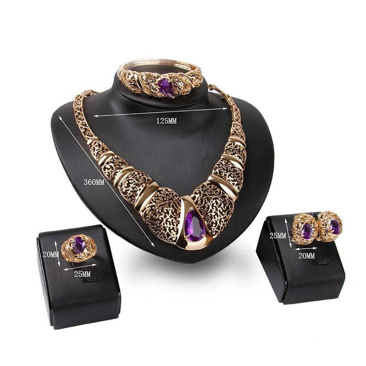 UR 61154226 Girls Ornament Set Lady Necklace Women Bracelet Pair Ear Stud