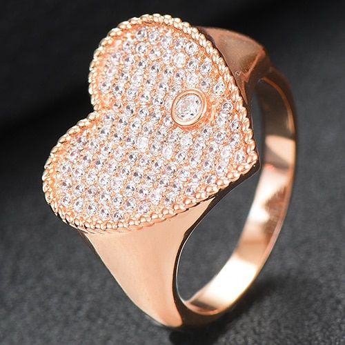 GODKI Trendy Heart Ring Luxury Flower Wheel CZ Cubic Zircon CZ Ring for Women Bridal Engagement Wedding Dubai Finger Rings