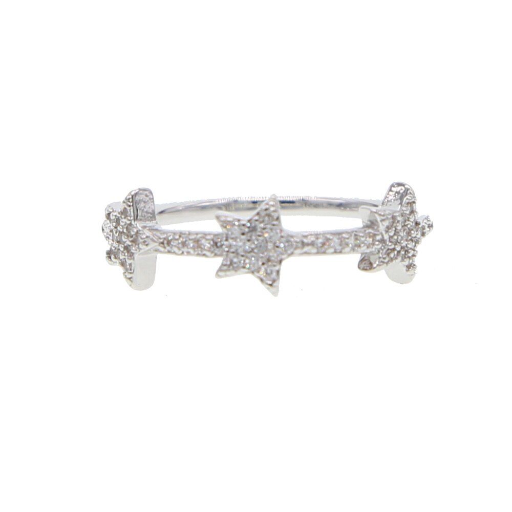3 cz star eternity band ring size 6 7 8 fashion simple minimal midi knuckle CZ ring 2019 christmas gift