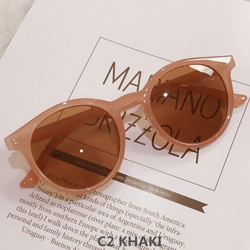 Khaki2020 Sunglasses Women Round Glasses Sun UV400 Retro Vintage Shades Elegant Ladies Sunglass gafas de sol mujer