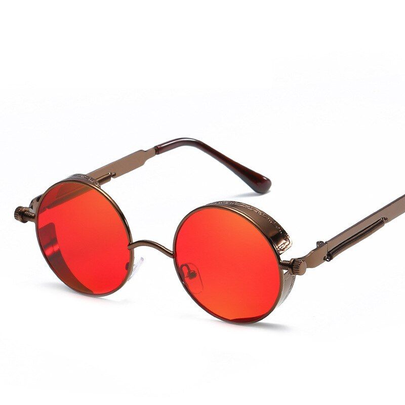 19Round Metal Sunglasses Steampunk Men Women Fashion Glasses Brand Designer Retro Frame Vintage Sunglasses High Quality UV400