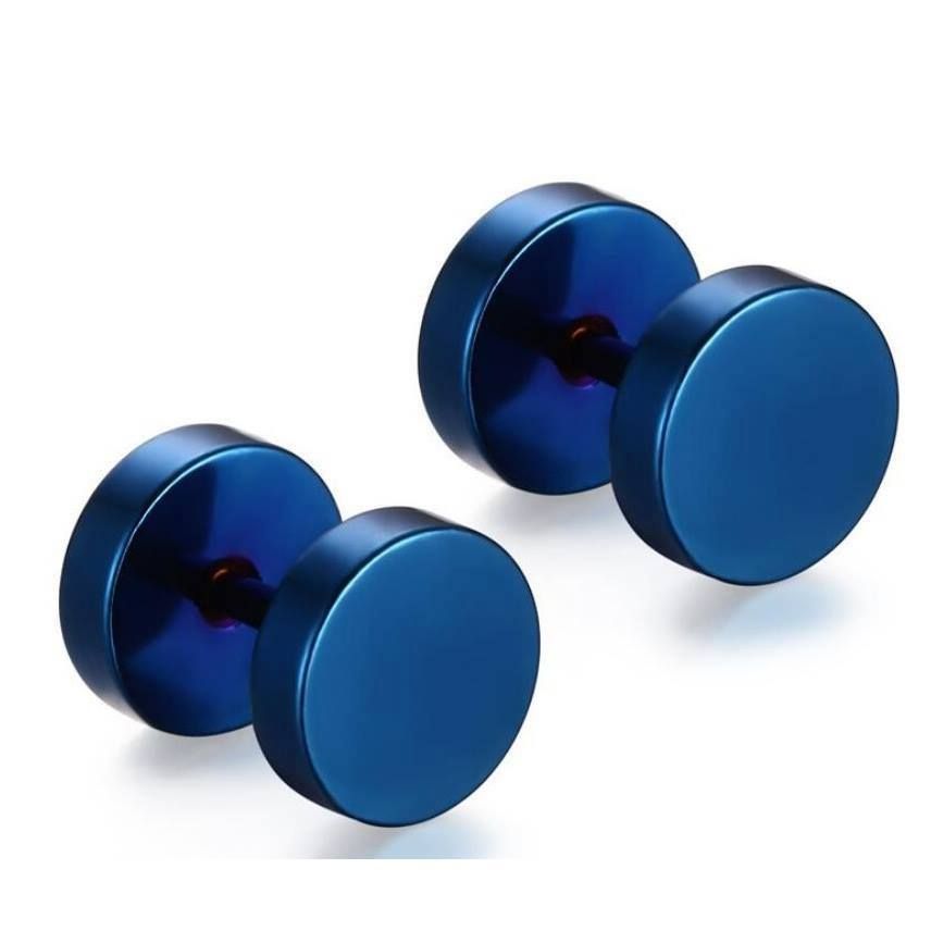 Blue Dumbell Stud Earings 2Pair