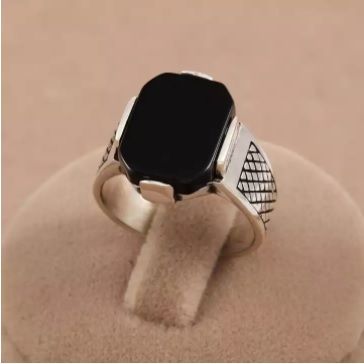 Stainless Steel Gold Plated Black Finger Ring