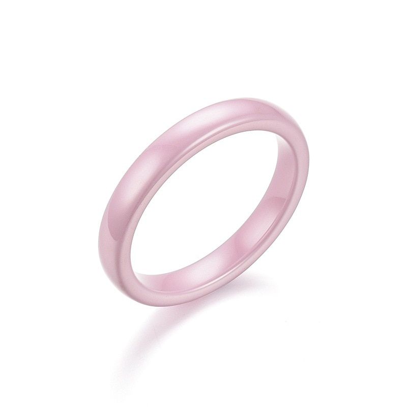 Colorful 3mm Ceramic Rings For Women Smooth Pink Black Blue White  Rings Elegant Top Quality Engagement Jewelry Gift