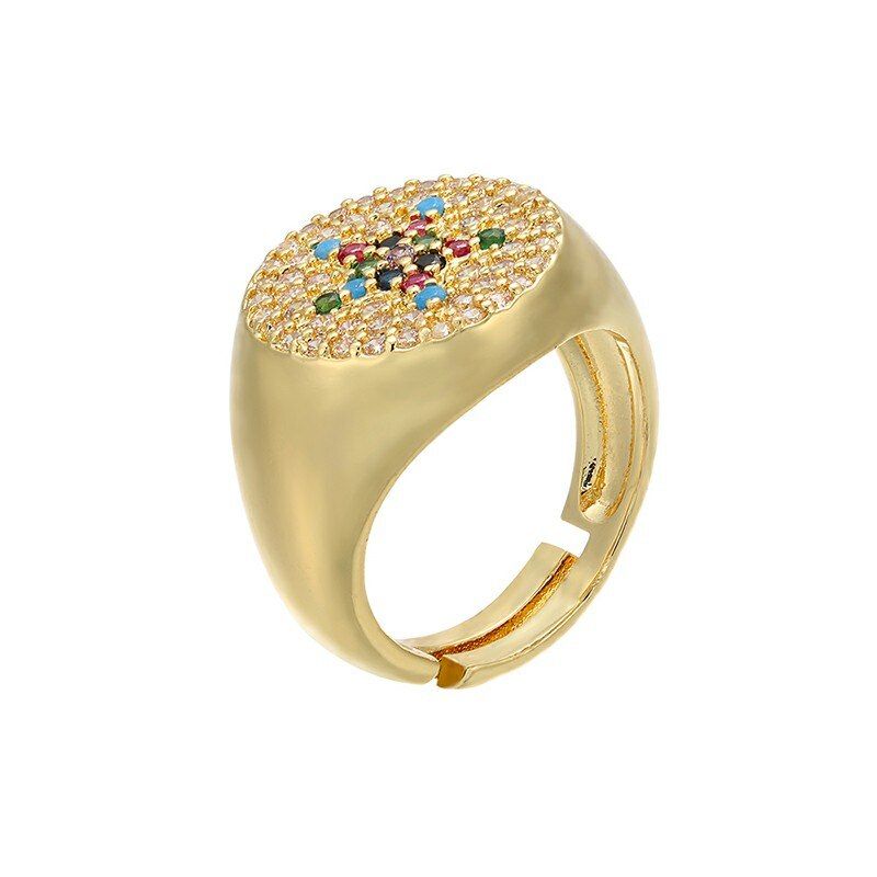 ZHUKOU 21X23mm Exquisite Ring Engagement Handmade Crystal wedding rings for women Girls friend birthday presents
