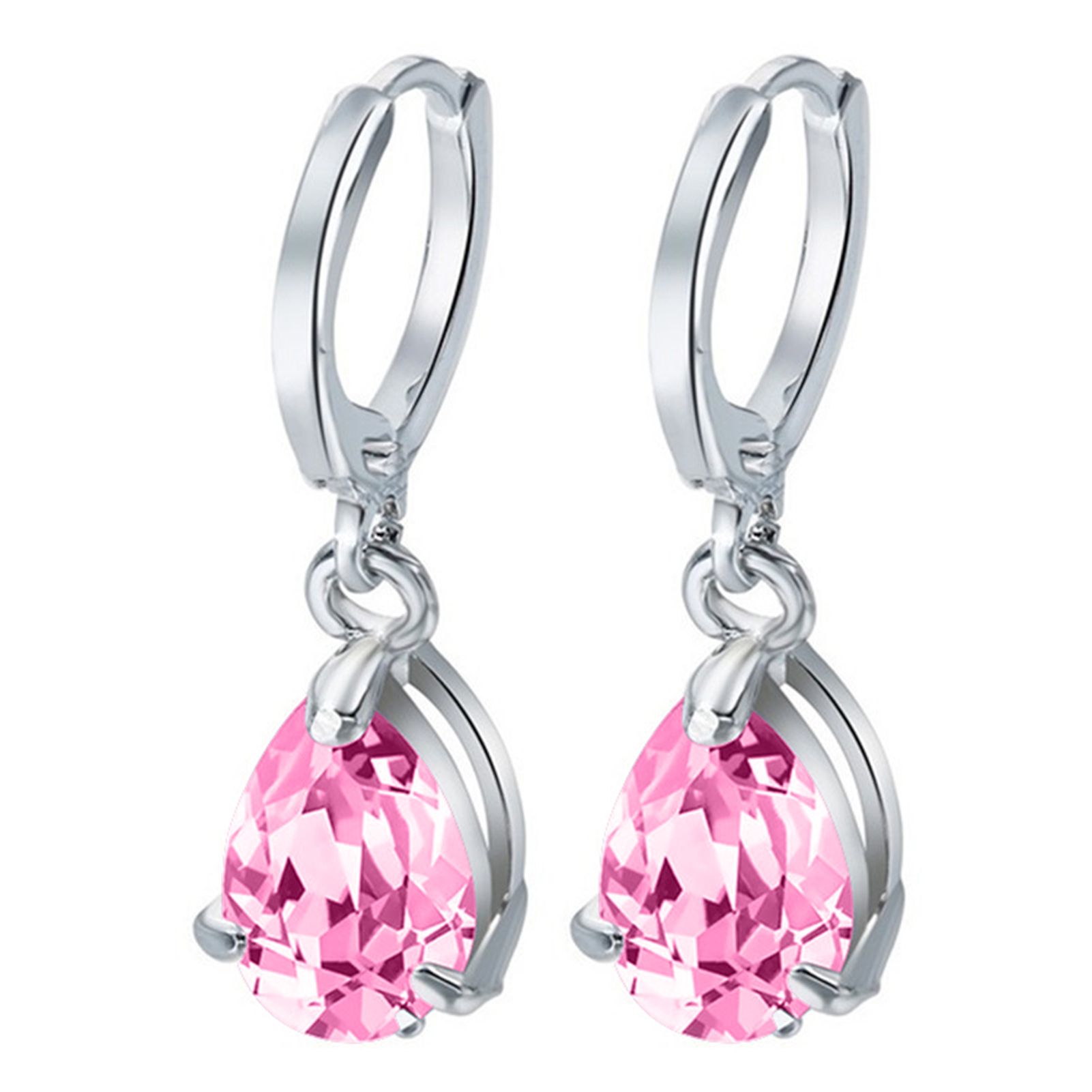 Drop Earrings Small Faux Crystal Waterdrop Clip Earrings