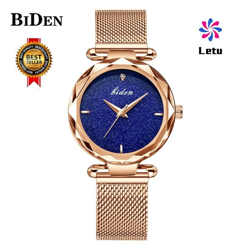 【BestGO】BIDEN 0127  Waterproof Stainless Steel Strap Magnetic Fashion Women Watch
