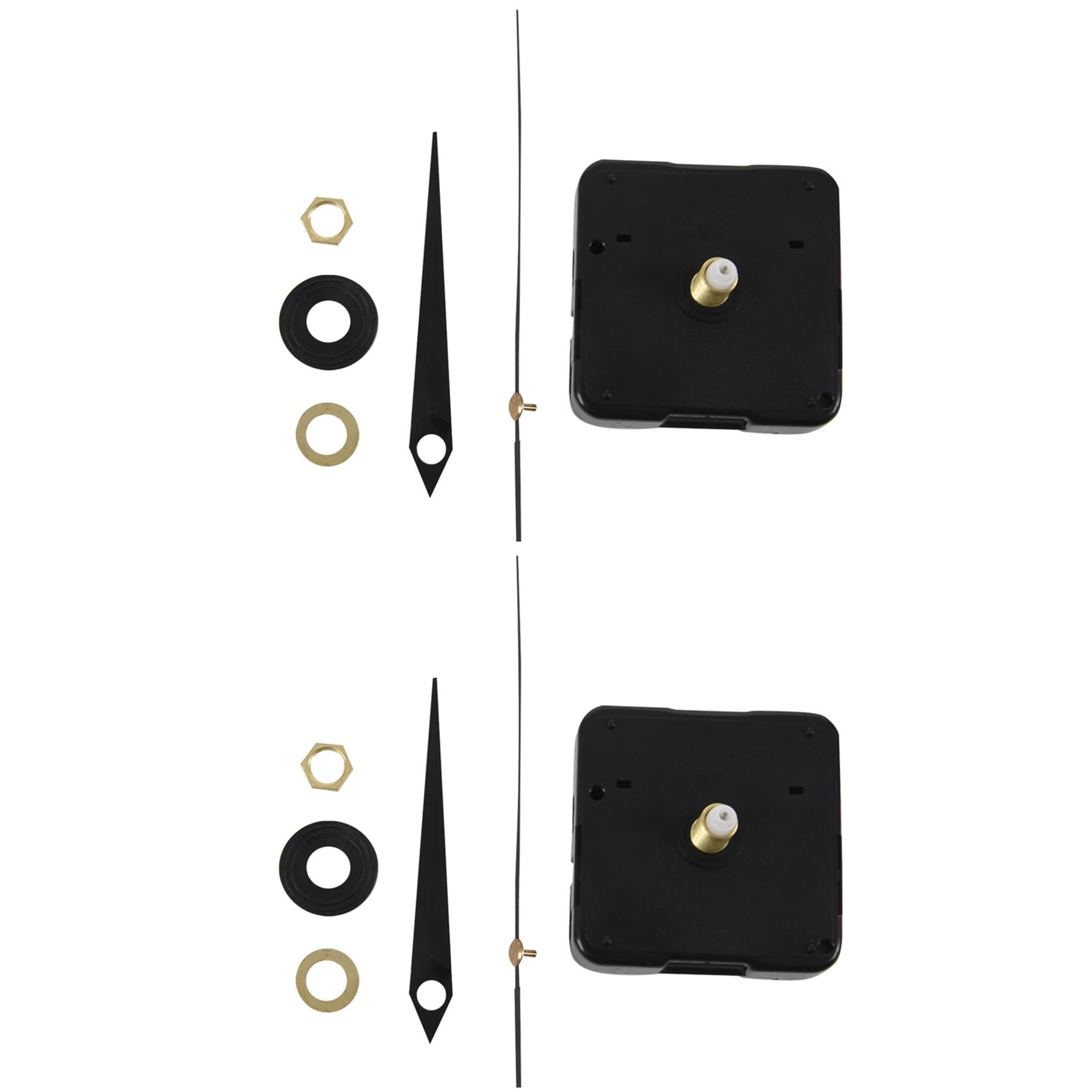 2X DIY  Torque Clock Mechanism, 3/ 10 Inch Maximum Dial Thickness, 4/ 5 Inch Total Shaft Length (Black)