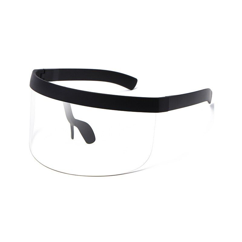 Black-ClearOEC CPO Fashion Sunglasses Women Men Brand Design Goggle Sun Glasses Big Frame Shield Visor Men Windproof Glasses O44