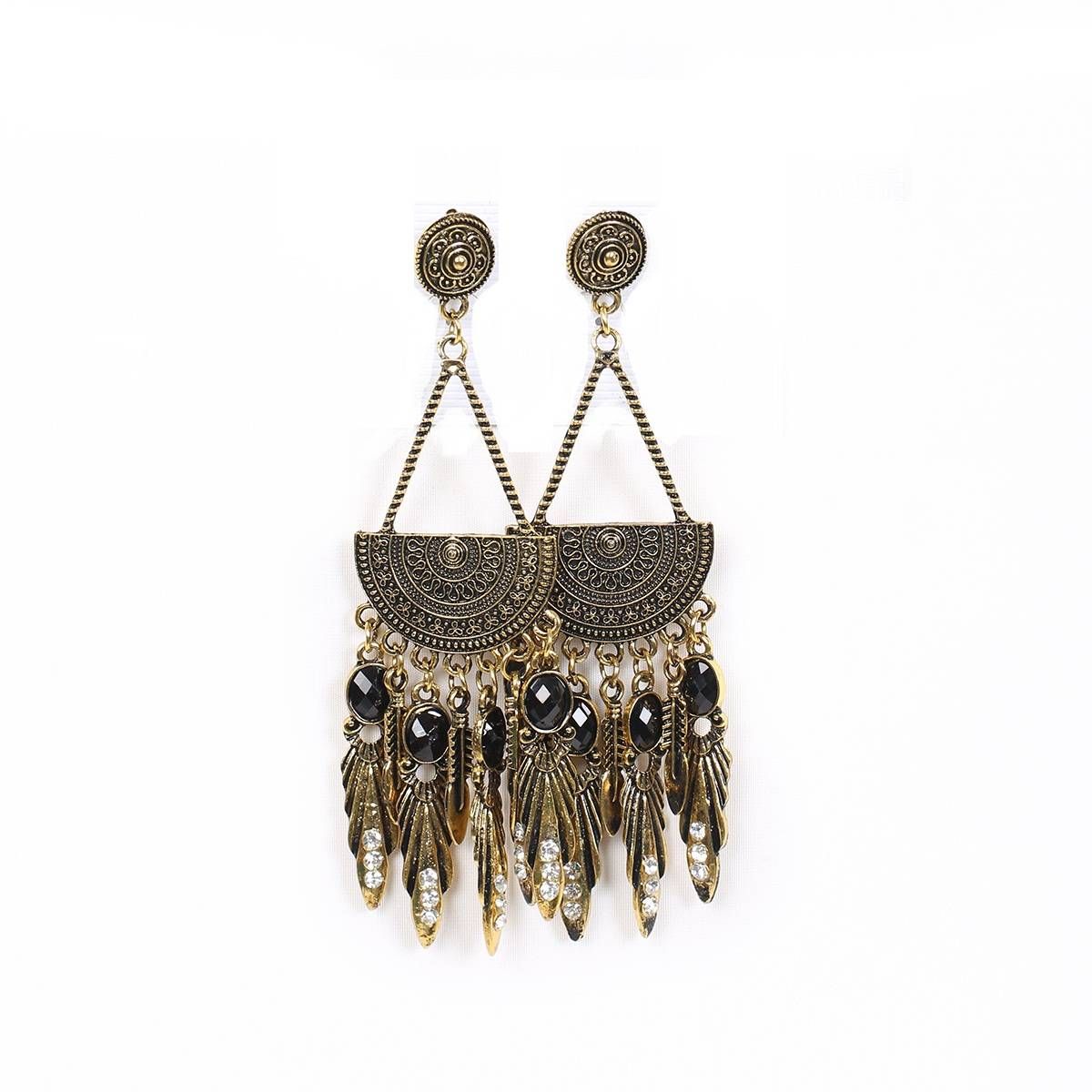 Stylish Oxidized Long Ear Ring