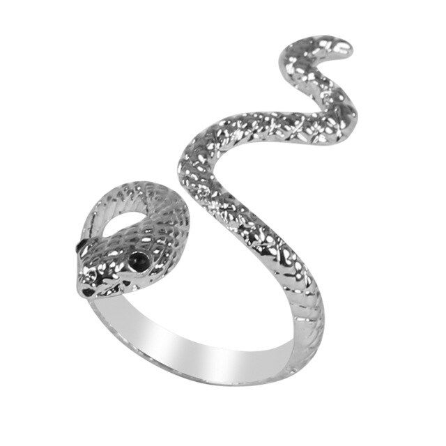 Fashion Retro Exaggerated Spirit Snake Ring Personality Punk Wind Snake-Shaped Nightclub Ring Student Trend Jewelry Gift