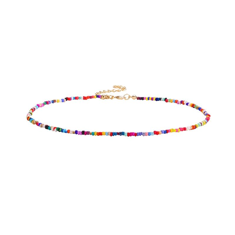 17KM Bohemian Small Beaded Choker Necklaces For Women Fashion Colorful Short Bead Choker Charm Necklace 2021 Handmade Jewelry