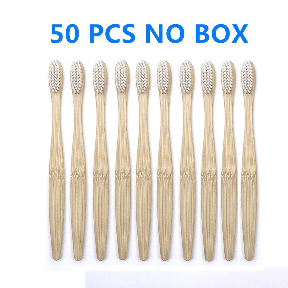 50-pack Bamboo Toothbrush s Soft Bristles Biodegradable Plastic-Free Toothbrushes Low Carbon Eco Bamboo Handle Brush