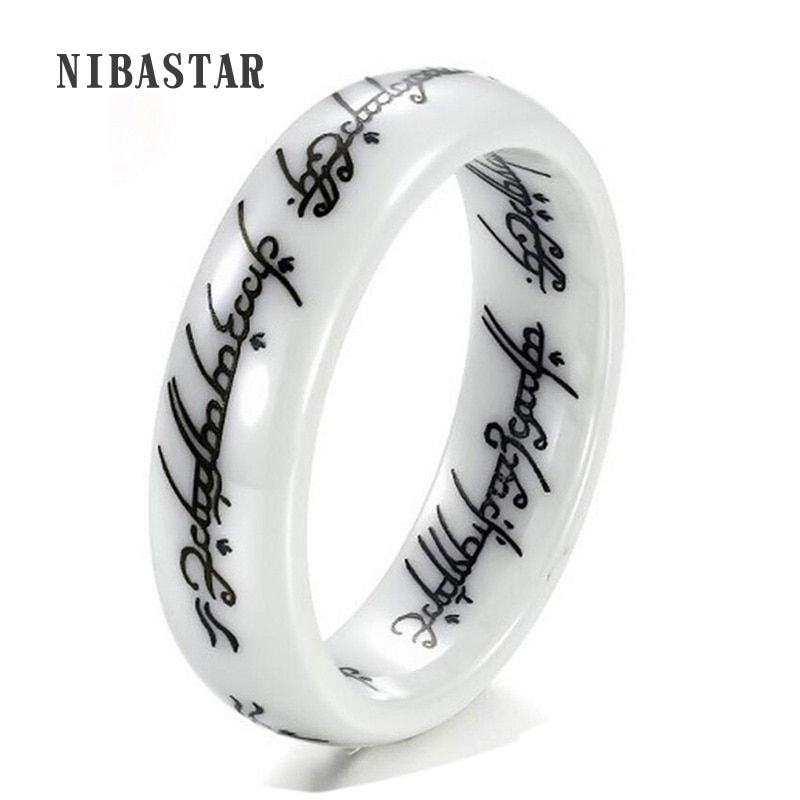 New White Ceramic Rings For Women With Unique Letter Fashion Women Wedding Ring Jewelry Never Fade Wholesale