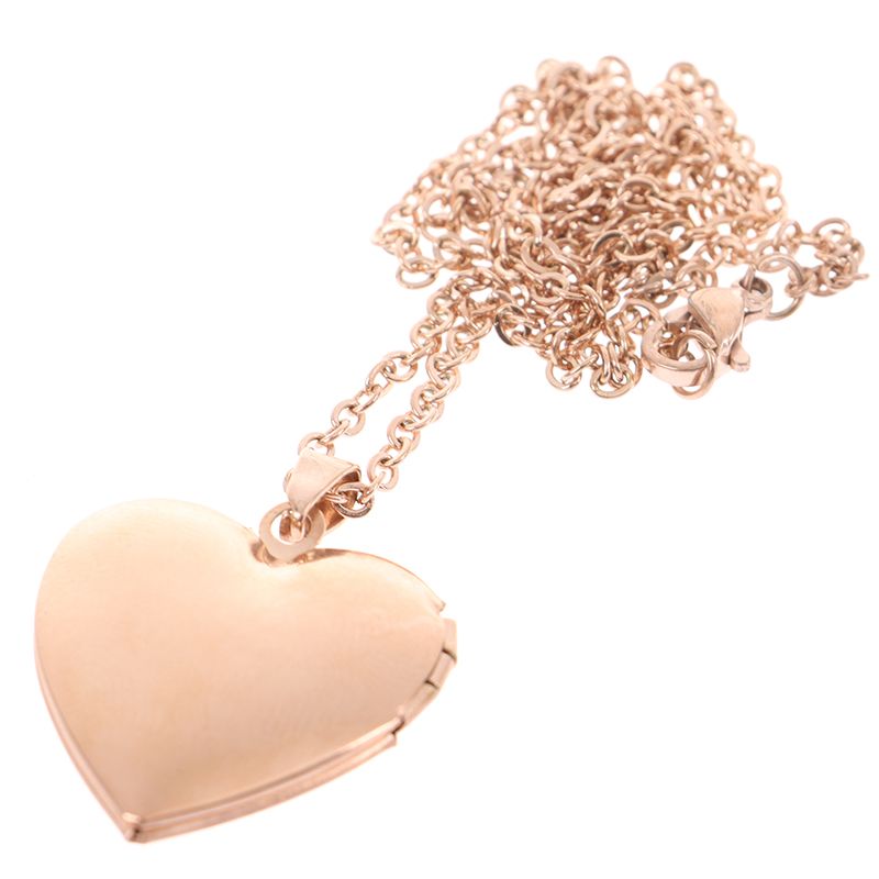 Love Heart Locket Pendants for Women Men Openable Photo Frame Picture Necklace