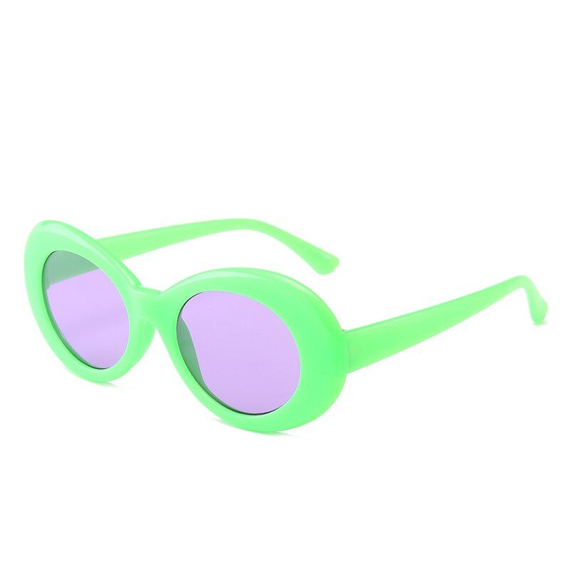 Green PurpleNIRVANA Sunglasses women men vintage clout sunglasses oval sun glasses for women unisex gafas lentes Okulary