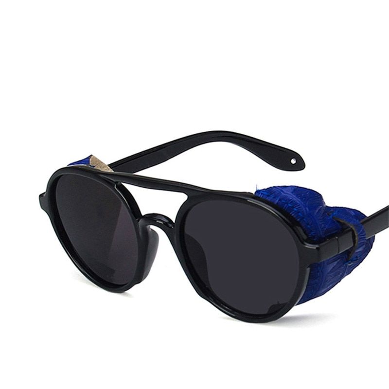 LeonLion Luxury Punk Sunglasses Men Vintage Glasses for Men/Women Luxury  Sunglasses Men Punk Retro ette Soleil Homme-BlackGrayBlue