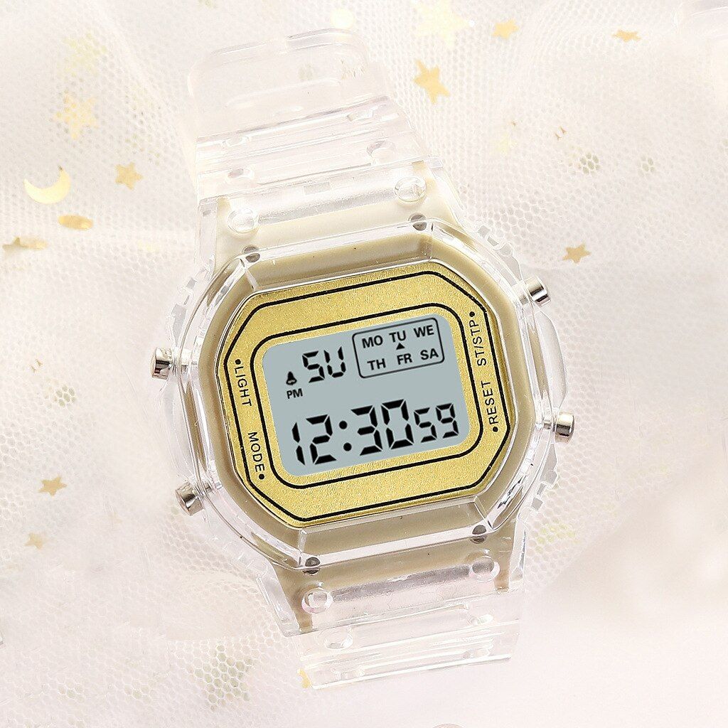 fashion transparentLED ladies watch sports waterproof electronic watch candy multicolor student giftdigital watch