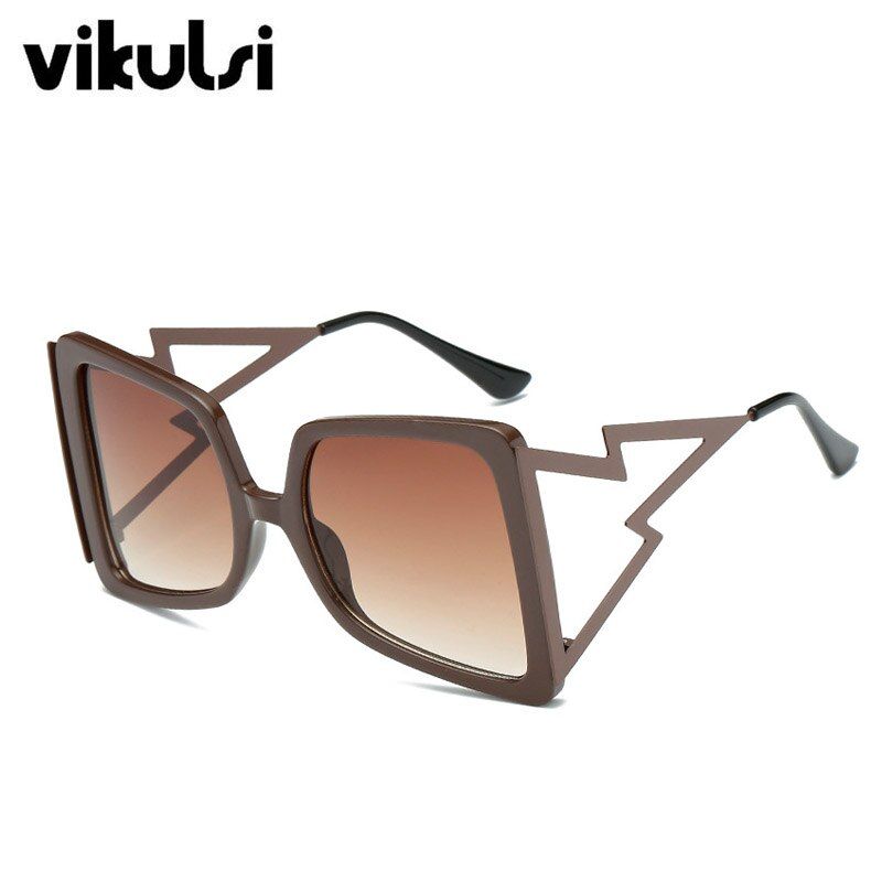 D966 brown brownBrand Designer Unisex Oversized Square Sunglasses Women Metal Big Legs Trend Sun Glasses Shades For Female Gothic Sunglass Men