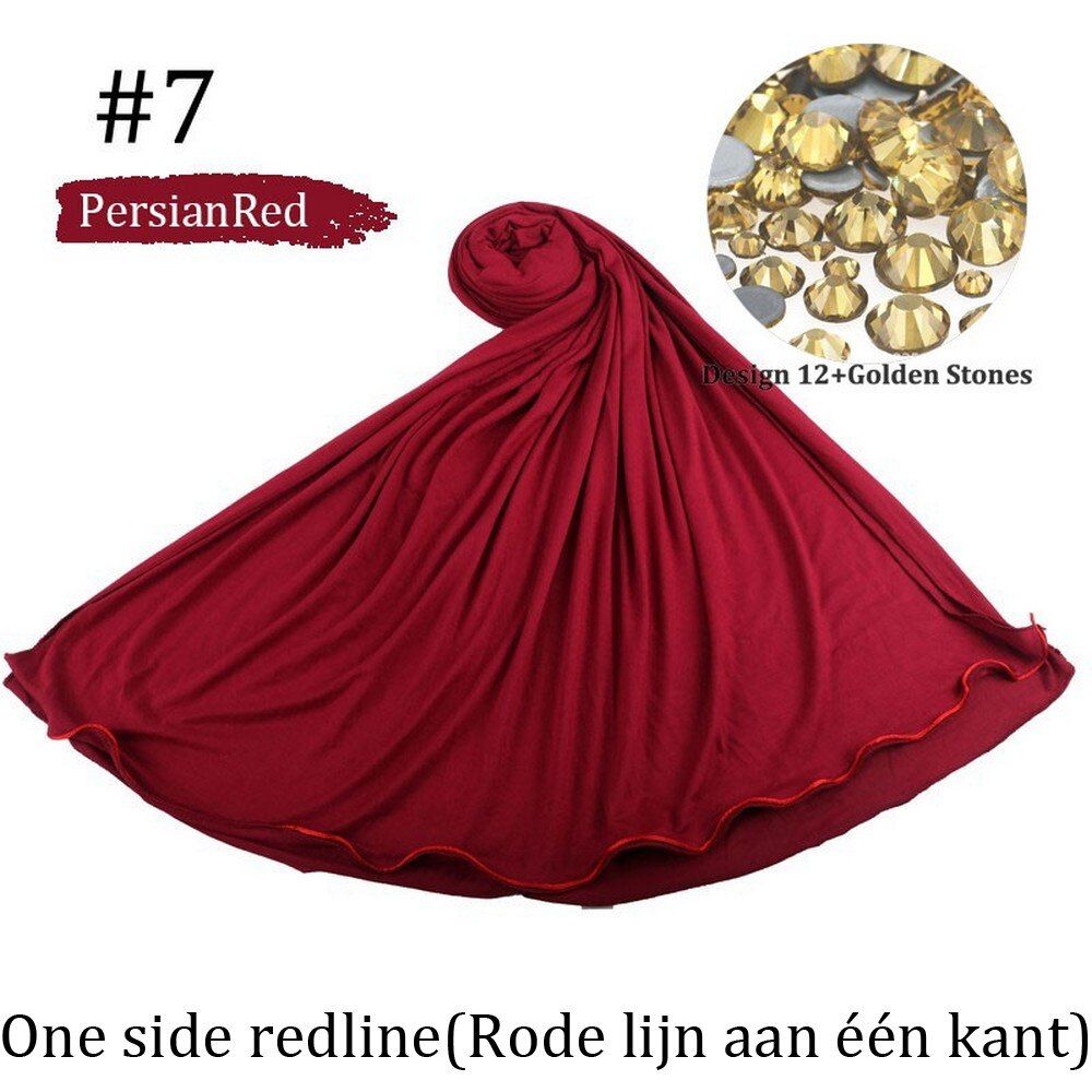 muslim fashion femme folard de  hijab jersey scarf stones and pearl musulman  mo One si redline shawl turban D12