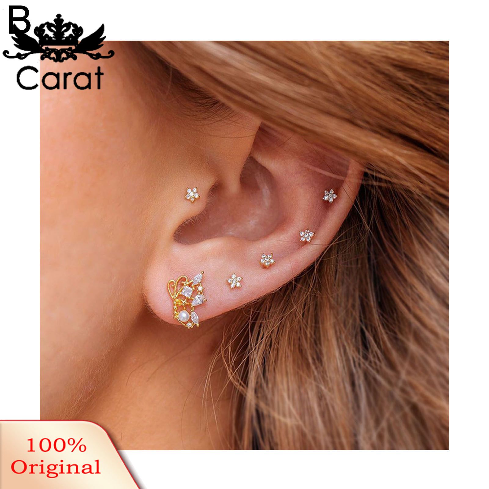 Earrings Jewelry Eye-catching Decorative Flower Ear Clip Hoop