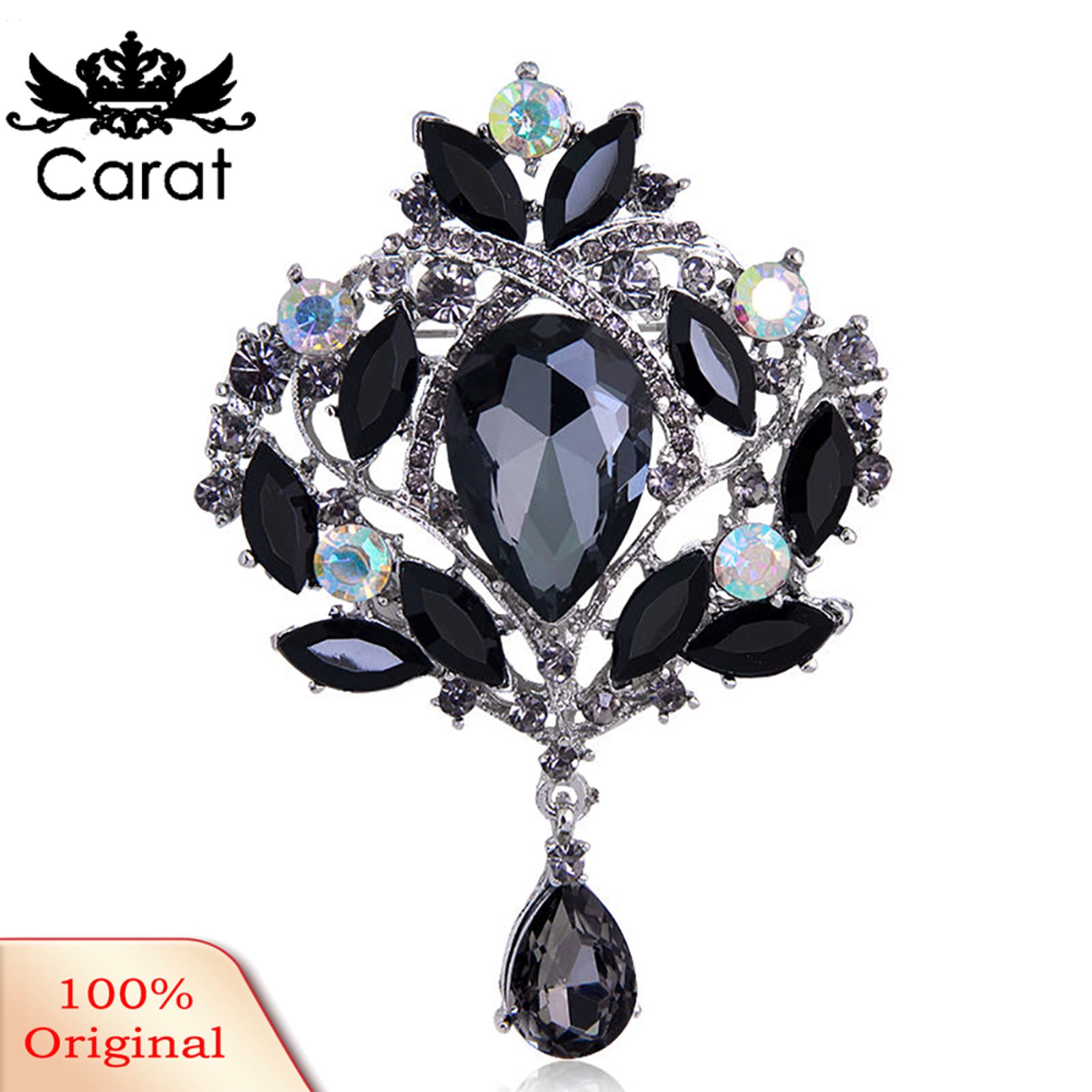 Shawl Clip Durable Rhinestone Pendant Brooch Pin