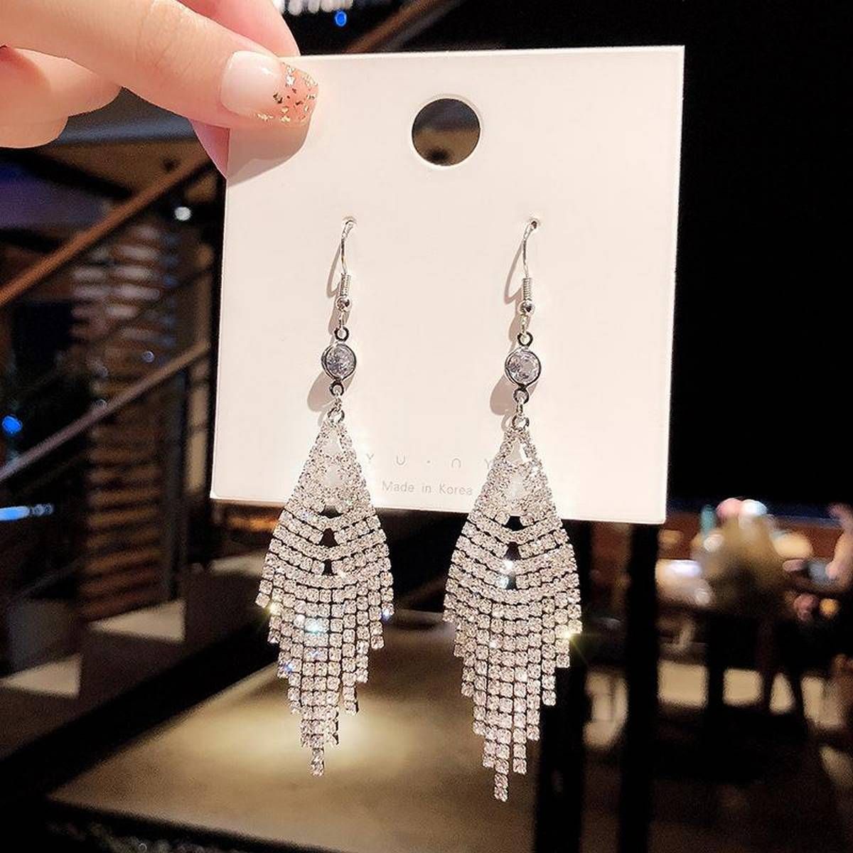 Simulated Diamonds Beautiful Earrings For Woman