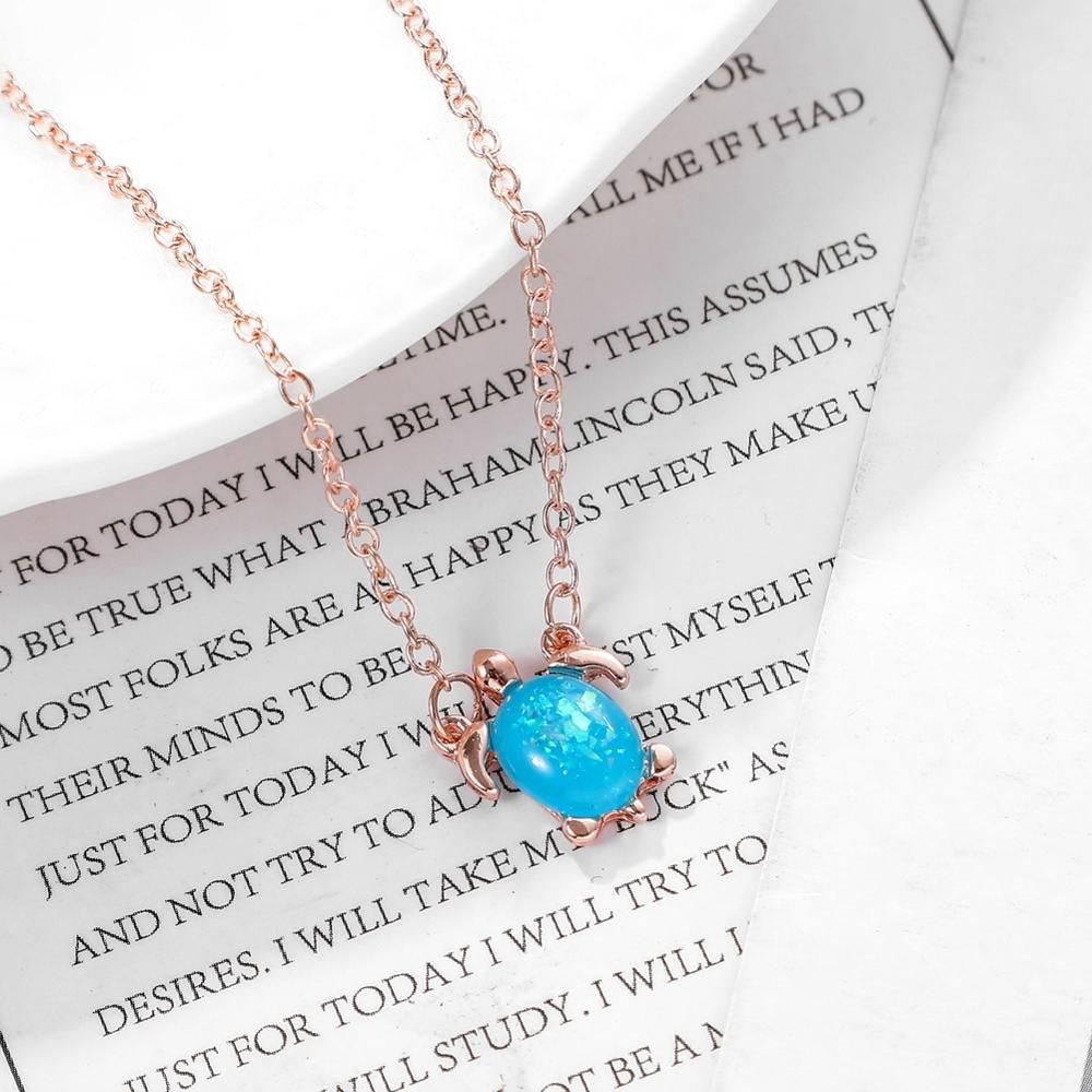 Fashion Bohemia Blue Sky White Clouds Eagle Pattern Pendant necklace Cute Turtle Shape Clear Resin Women Men Necklace Jewelry