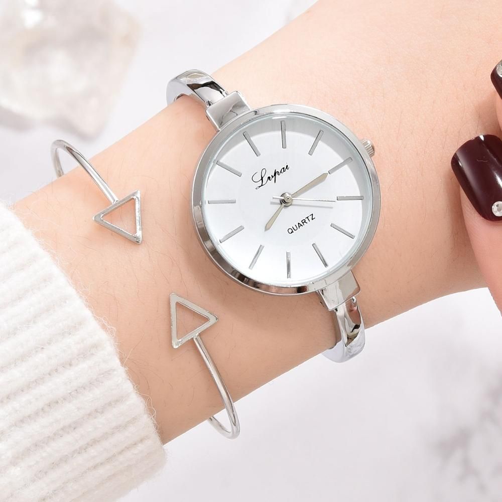 Lvpai Top Brand Luxury Women Watch Fashion Big Scale Bracelet Watches Set Thin Style Fine Gold Strap Quartz Wristwatch Relojes