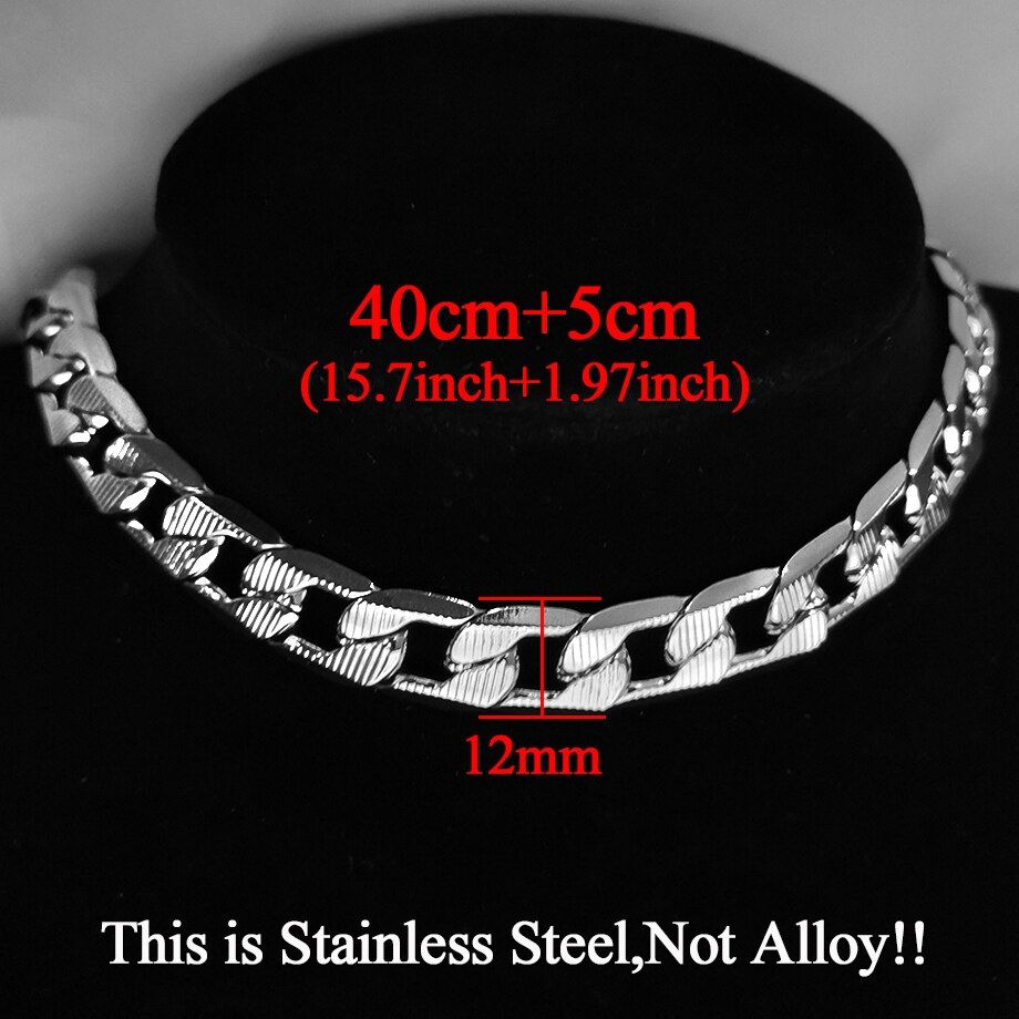Punk Stainless Steel Choker Necklace For Women Silver Color Short Big Thick Neck Chain Chokers Necklaces Jewelry Neckless 2020