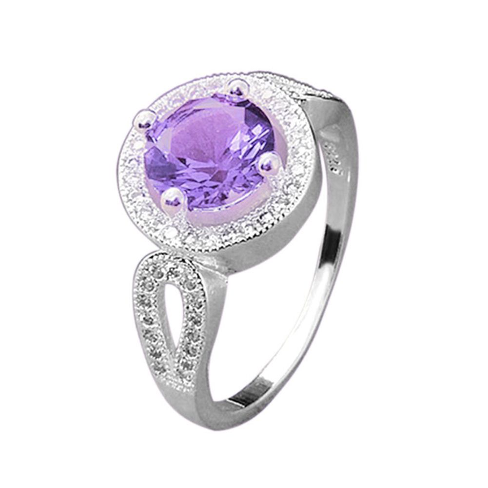 Women Fashion Cubic Zirconia Inlaid Engagement Wedding Finger Ring Jewelry Gift