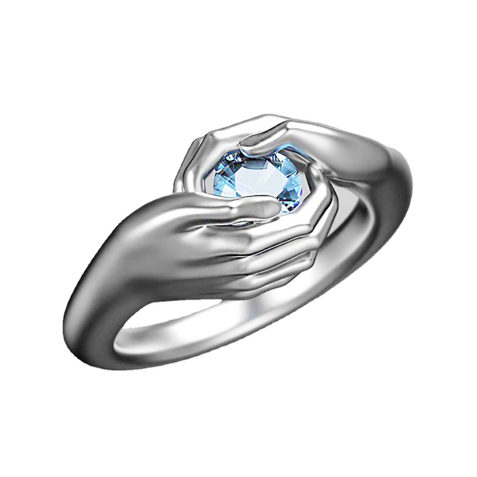 Alloy Ring Polished Hugg Ha Cubic Zirconia Electroplated Ring