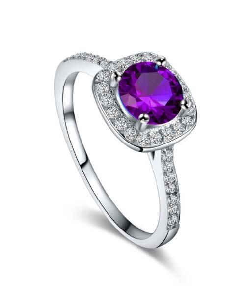 Bettyue Fashion Ladies Rings With Colorful Square Shape Zircon Stone Simplicity Style Three Metal Color Shiny Gift For Party