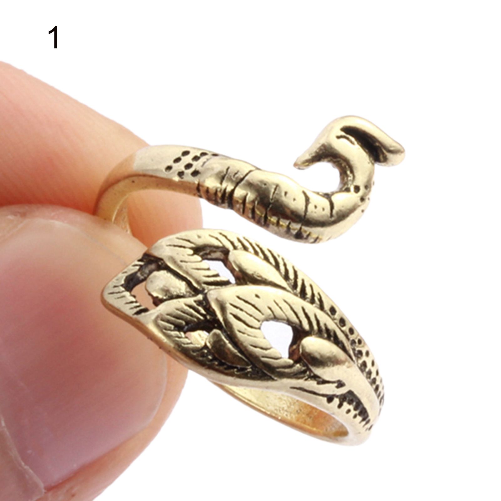 Crochet Loop Peacock Design Adjustable Sewing Ring Wear Thimble Knitting Supplies for Household