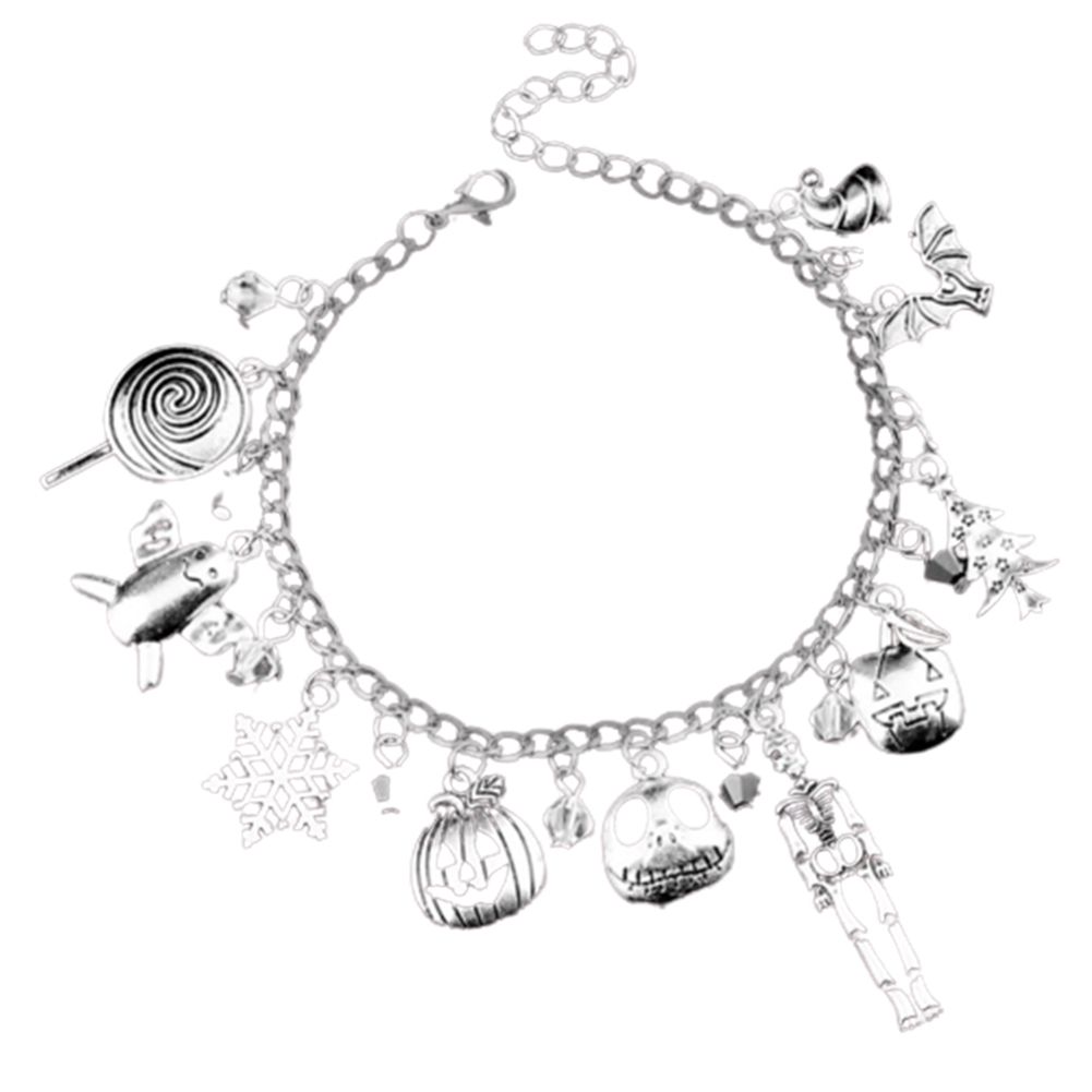 Fashion Women Pumpkin Ghost Skull Charm Chain Bracelet Halloween Jewelry Gift
