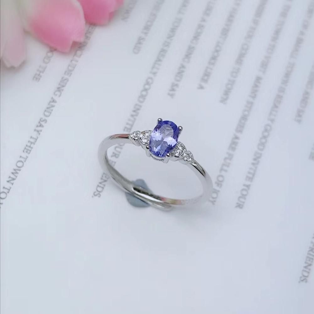 Classic Engagement Ring Round Cut nature Tanzanite Rings for Wedding