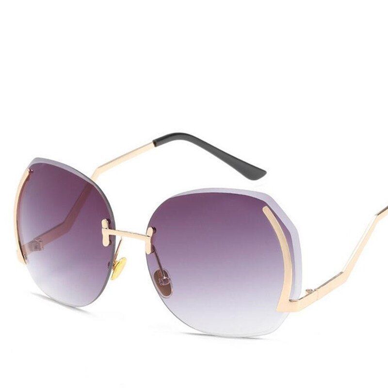 c2 gray MultiEmosnia Fashion Oversized Rimless Sunglasses Women 2017 Classic Brand Designer Sun Glasses For Mens And Womens Big Frame Eyewear