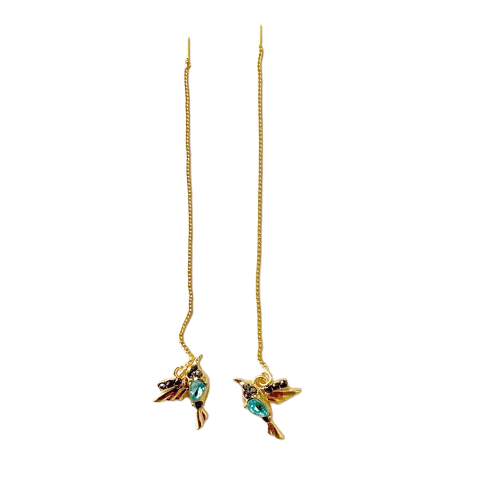Women Earrings Attrtive Hummingbird Long Pendant Dangle Earrings