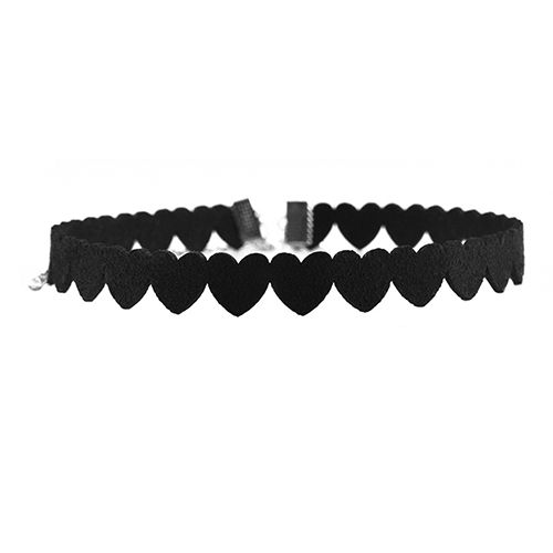 Women Fashion Punk Hearts Velvet Choker Adjusle Short Collar Neckle Jewelry