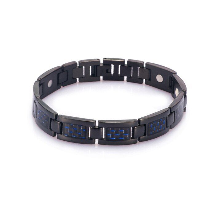 Vinterly Green Carbon Fiber Magnetic Bracelet for Men Chain Stainless Steel Men Bracelet Energy Germanium Mens Bracelets 2018