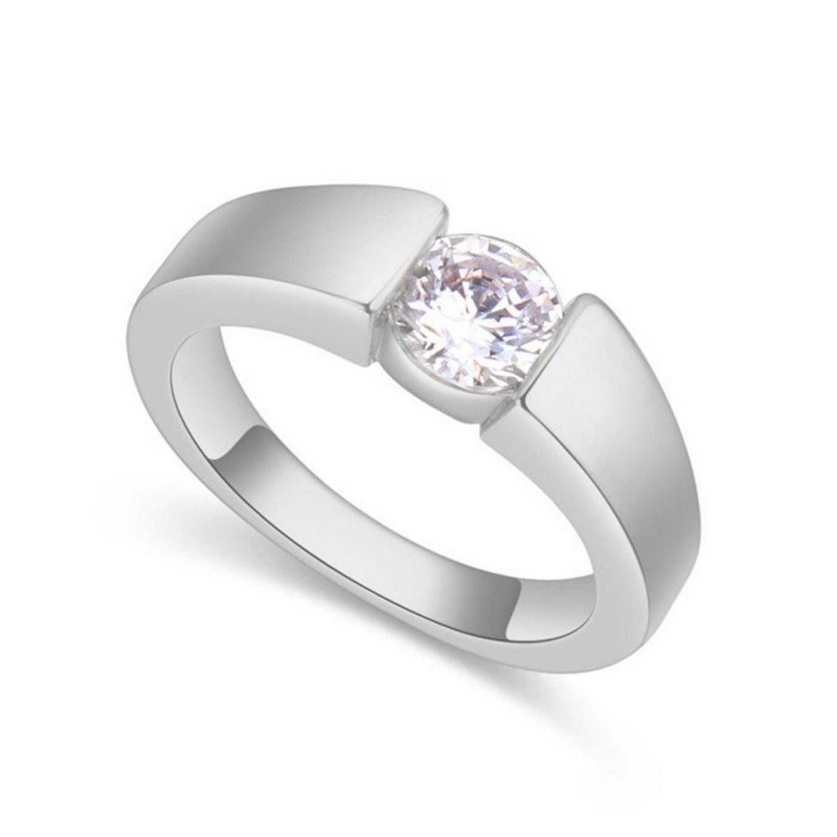 MA Moonlight Couple Ring In The City For Women And Girls Crystal Joint Nail Ring