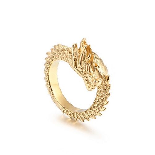 Fongten Retro Dragon Ball Ring Men Black Stainless Steel Viking Fashion Vintage Ring Biker Men Costume Accessories Jewelry