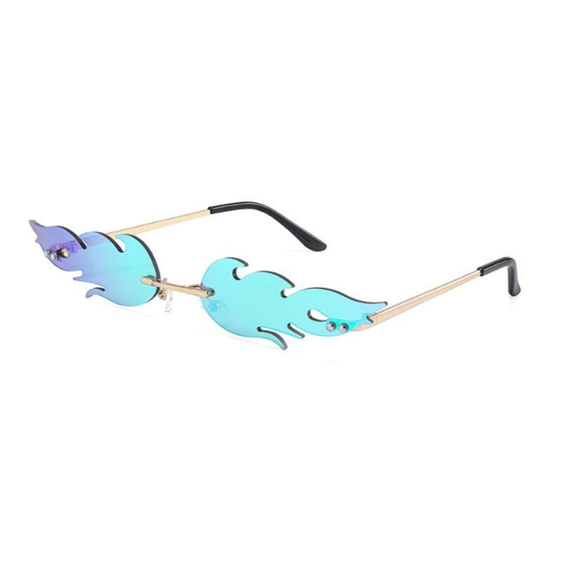 greenWomen's Cat Eye Sunglasses Brand Designer Retro Metal Flame Style Women Sun Glasses Shades UV400 Eyeglasses