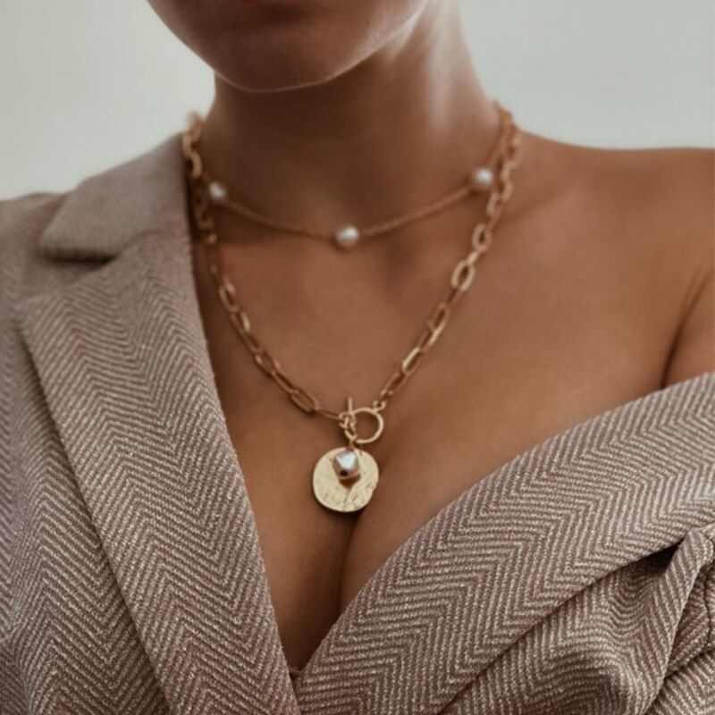 17KM Vintage Pearl Choker Necklace For Women Fashion Summer White Imitation Pearl Necklaces 2021 Trend Elegant Wedding Jewelry