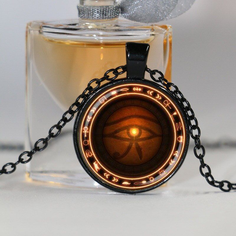 The Eye of Horus necklace Runes of magic necklace Vintage Glass Ornaments HZ1