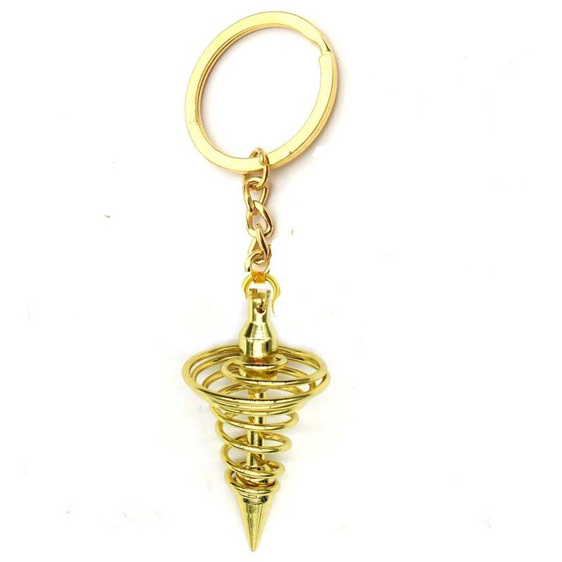 Reiki Metal Pendulum for Dowsing Divination Healing Spiritual Wicca Women Men Amulet Spiral Cone Pyramid Pendule Charm Jewelry(null)