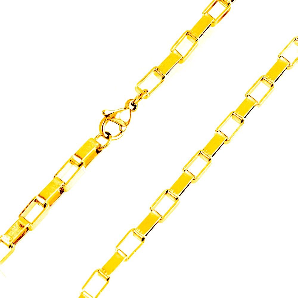 Risul 4mm Long Box Chain Fashion Style for Men thick box Necklace Shiny Stainless steel Chains Mens diy Jewelry single piece
