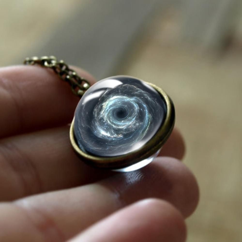 2019 New Nebula Galaxy Double Sided Pendant Outer Space Necklace Universe Jewelry Glass Art Picture Handmade Necklaces